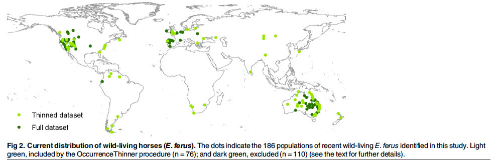 8/ It was domesticated about 3600 BC, and now there are many wild-living populations of originally domesticated animals living on all continents except Antarctica. This includes large populations in Australia and New Zealand where the horse has not occurred before.