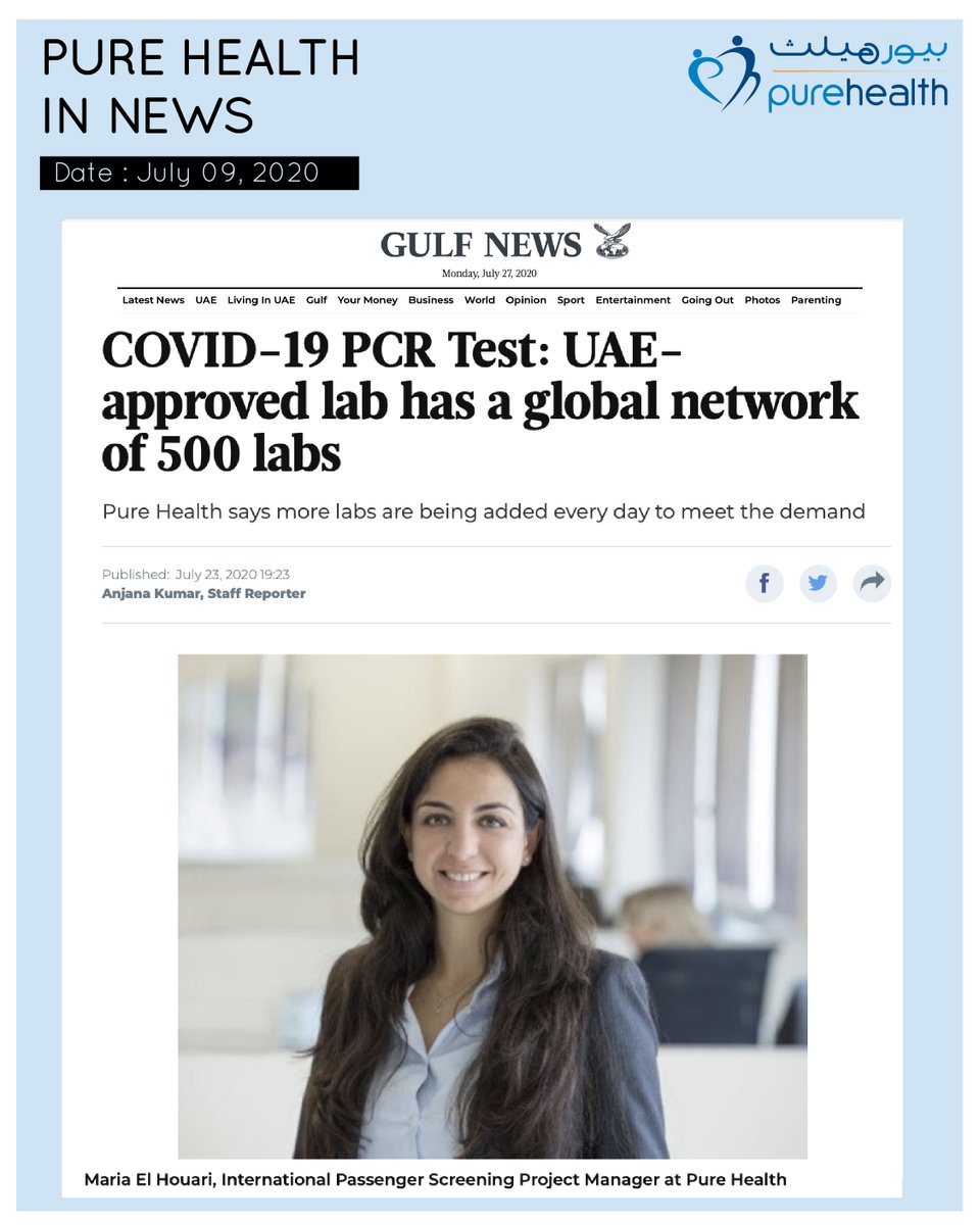 PureHealthae's tweet photo. With a network of 500 laboratories, Pure Health, appointed by the FAIC to screen passengers flying into the UAE for COVID-19, before they board their flights.
https://t.co/cp4cc1Uk6y
.
.
.
#faic #covid #coronavirus #covid19 #laboratory #covidtesting #passengerscreening https://t.co/HwTULO57t8