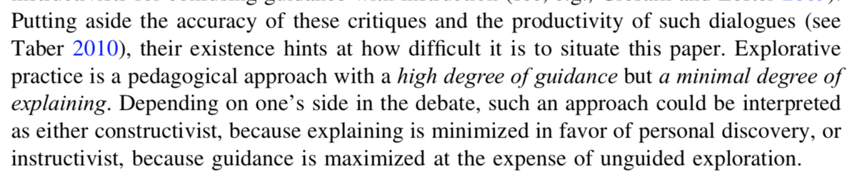 Last two points from the article, the first how this approach to guidance is both ancient and integrates prog/trad minimance vs fully guided instruction