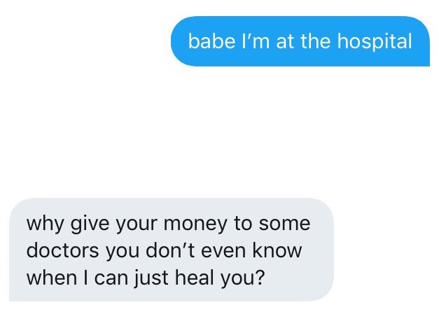 Dragon Age characters as 'I'm at the hospital' texts, a thread: