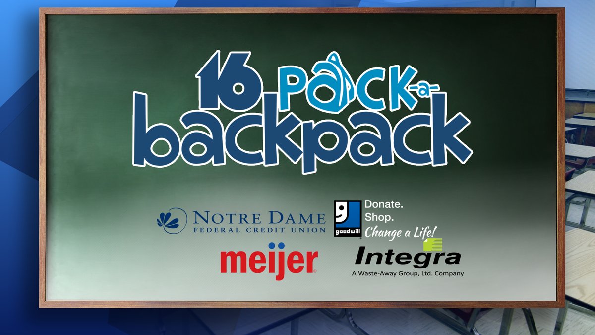 100% of your donation go to help kids in our community <3 

Whether kids return to the classroom full time, part time, or study at home, they still need the supplies to succeed.  Please support 16 Pack-A-Backpack by going to wndu.com/16packabackpack