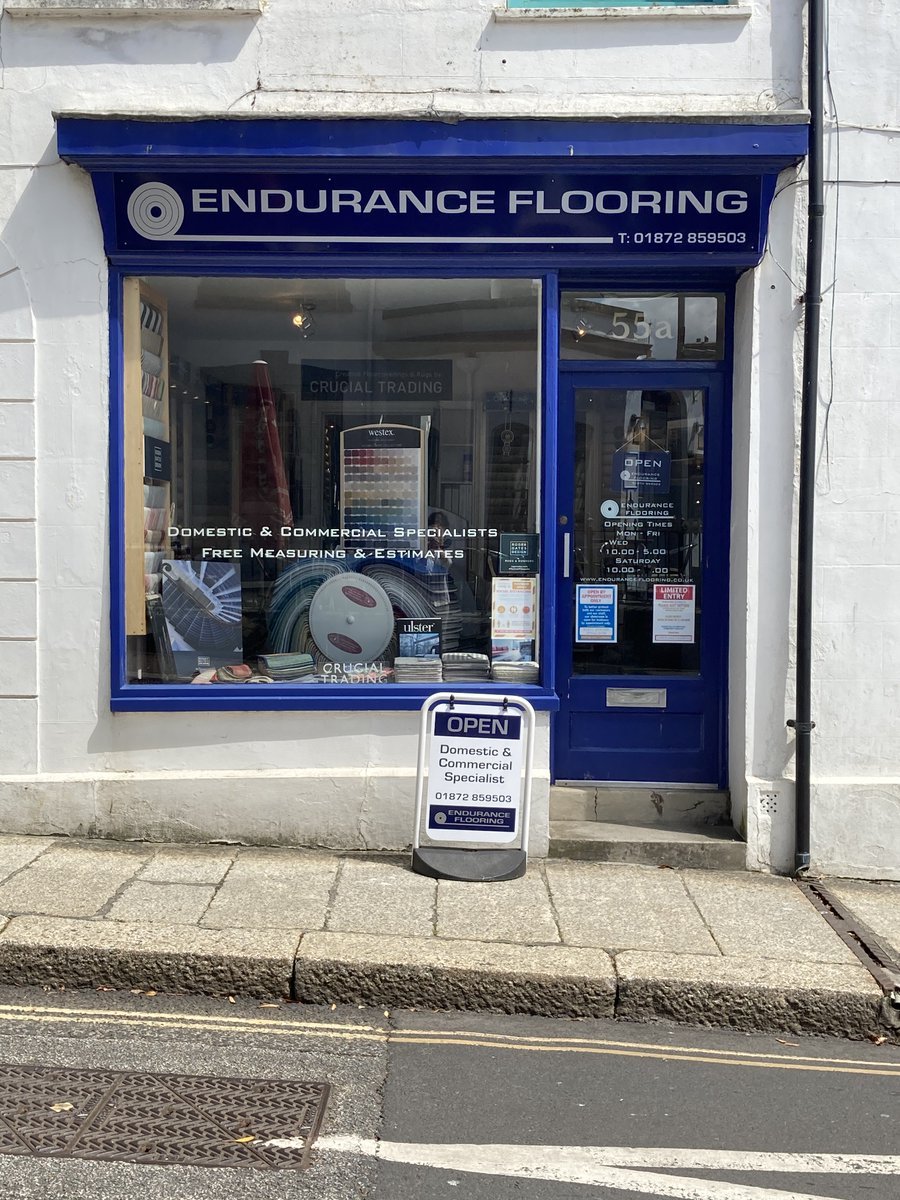 EnduranceFloor1's tweet photo. Our Truro showroom is open again! Please contact us to arrange an appointment to discuss your flooring requirements. 01872 859503 or info@enduranceflooring.co.uk. We look forward to welcoming you back https://t.co/yi385hpopL
