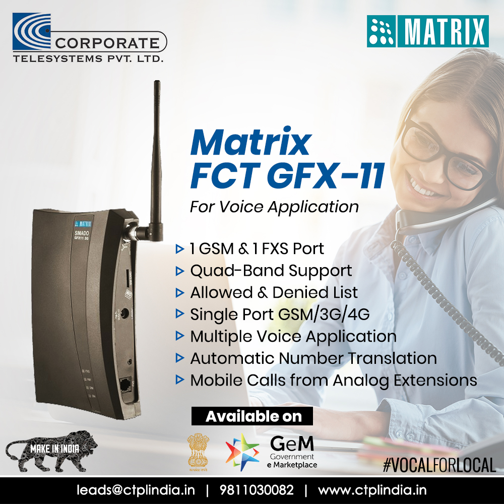 CTPLIndia's tweet photo. Matrix FCT GFX-11

For more details visit: https://t.co/XXmxQyIL4k

Or call us at 011-47282828 9811030082

#CTPL #CTPLIndia #Matrix #SIMADOGFX11 #GSM #Application #Infrastructure #Interconnection #PBX #Telephone #Mobile #Calls https://t.co/rADpLaBd9O