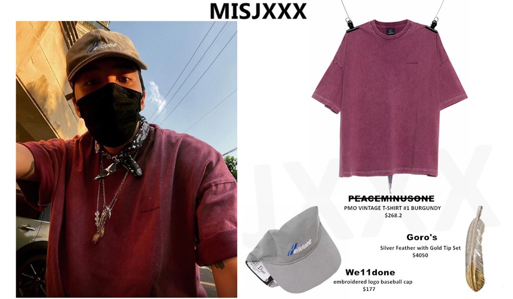 【G-DRAGON 着用】PMO T-SHIRT #1 BURGUNDY