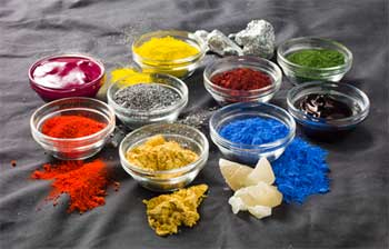 Paint starts as a dry pigment. This is the essence of its color. Maybe it's crushed sea shells or ground up mineral.Might even be a heavy metal like cadmium (don't lick your paint brushes, kids!).Then the pigment is added to the binder, the stuff that holds it together.