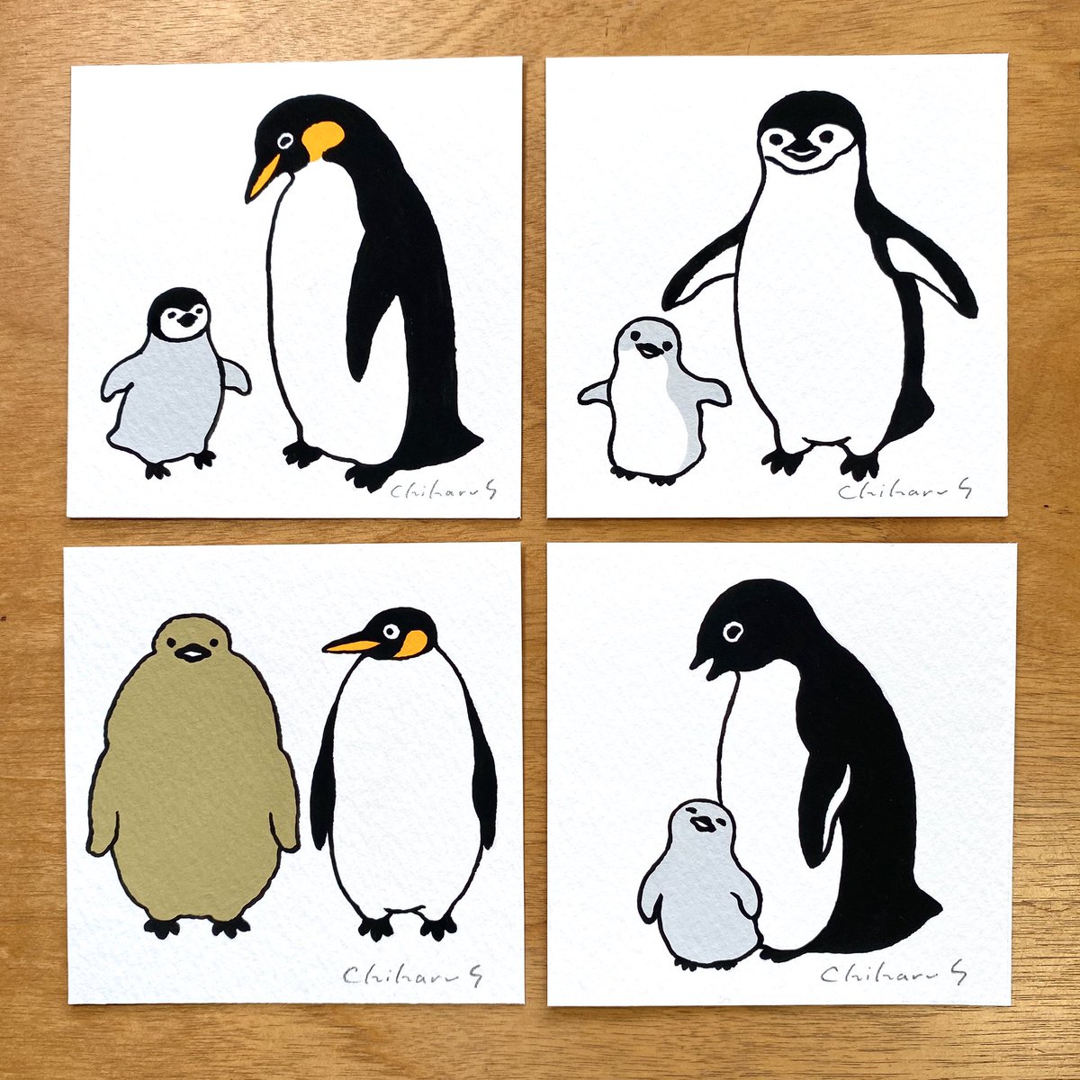A/P 坂崎千春『ペンギンの親子』版画 ぎこちない A/P 坂崎千春『ペンギンの親子』版画 ぎこちない