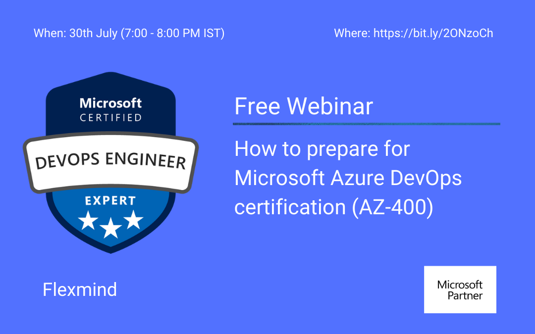 Flexmind_co's tweet photo. Free Webinar on "How to prepare for Azure DevOps certification (AZ-400: Designing and Implementing Microsoft DevOps Solutions)"
Register here: https://t.co/ajgJIq525y
When: 30th July (7:00 - 8:00 PM IST)
#devops #azuredevops #az400 #github #iaac #ansible #jenkins #devopswebinar https://t.co/clJKK0MUEZ