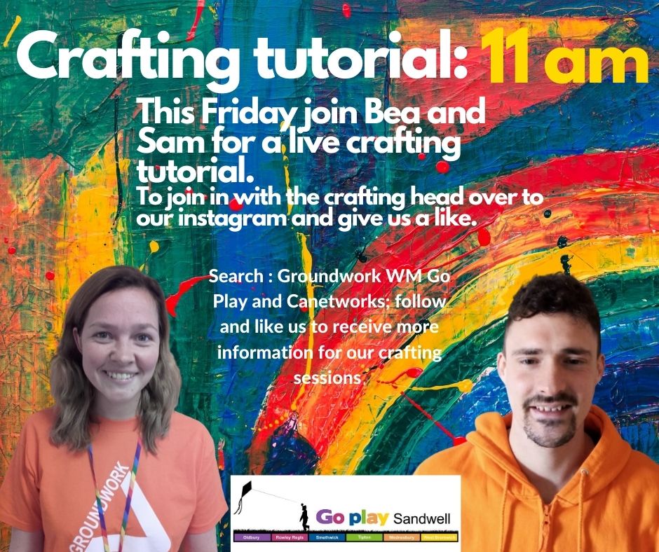 🖍🖌Join Bea and Sam this Friday at 11am for a live crafting tutorial🖍🖌
We will send out information for the resources you need in the week.

#playmatters #play #interactiveplay #instalive #PleaseRT

@canetworks @goplaysandwell @discoversandwell
@sandwellcouncil