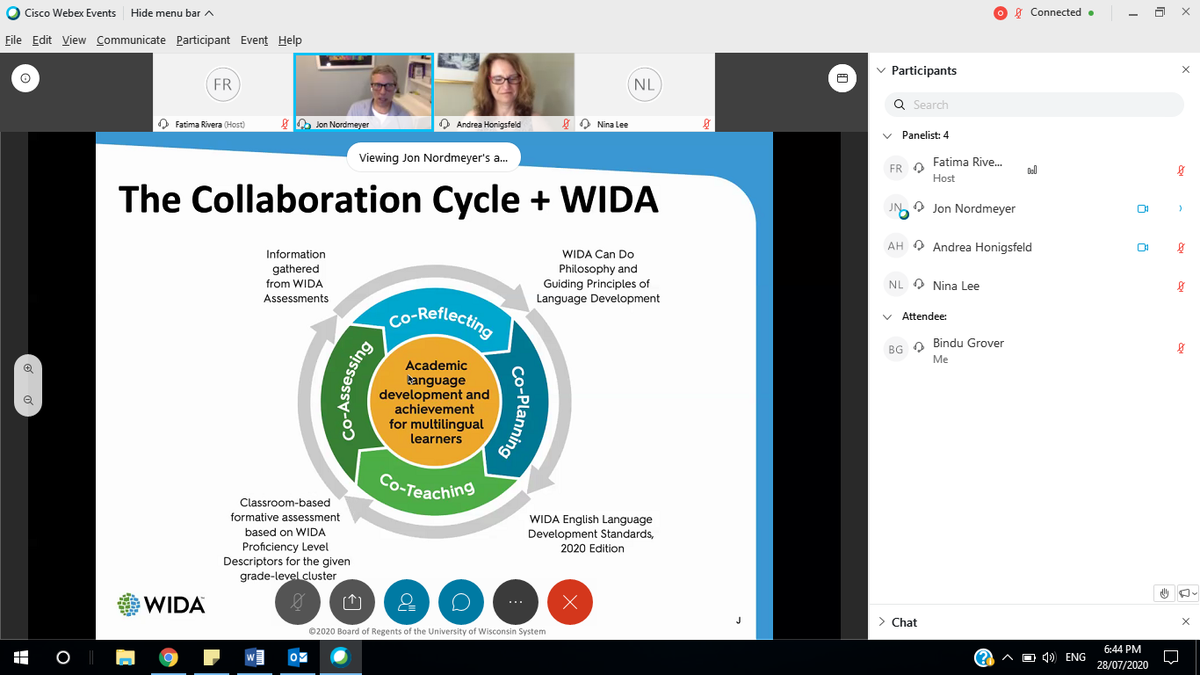 Bindyuu's tweet photo. What a day full of learning... Collaboration has shifted from luxury to lifeline...Recognise where students are, Set an intention for yourself, Recognise the flow for coteaching. Offer opportunities-asset-based approach- build bridges! #Coreflect #RealtionalTrust @WIDAConsortium https://t.co/smFTkHfzEI