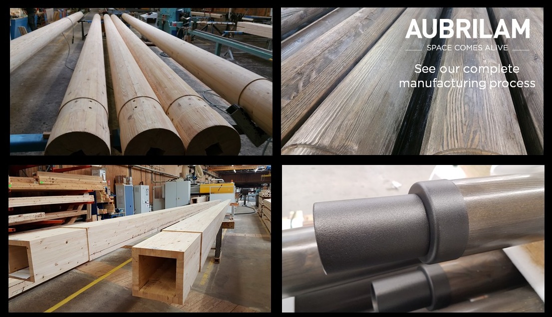 Aubrilam_Global's tweet photo. See our complete manufacturing process, how is a timber lighting column constructed? From the raw material to the finished product: discover the 9 steps of the whole manufacturing process of our glue laminated wooden column, see our website https://t.co/fnmEknookT https://t.co/tTkry3x50h