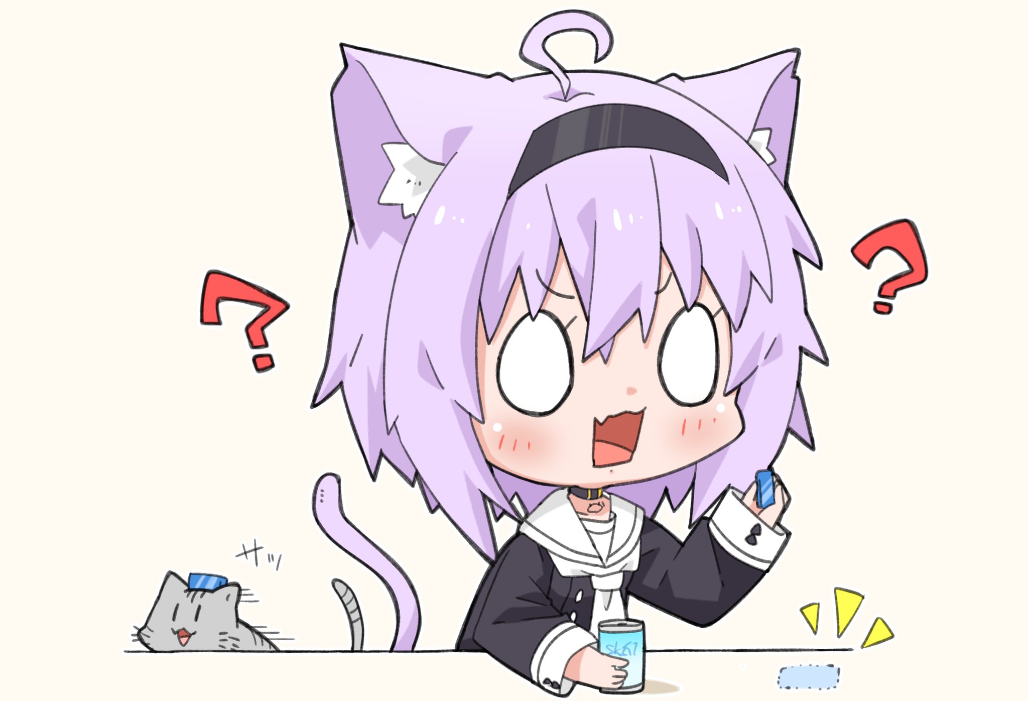 おかゆ　手描き　イラスト　リクエスト 手描きイラスト 猫又おかゆ ホロライブ - メルカリ