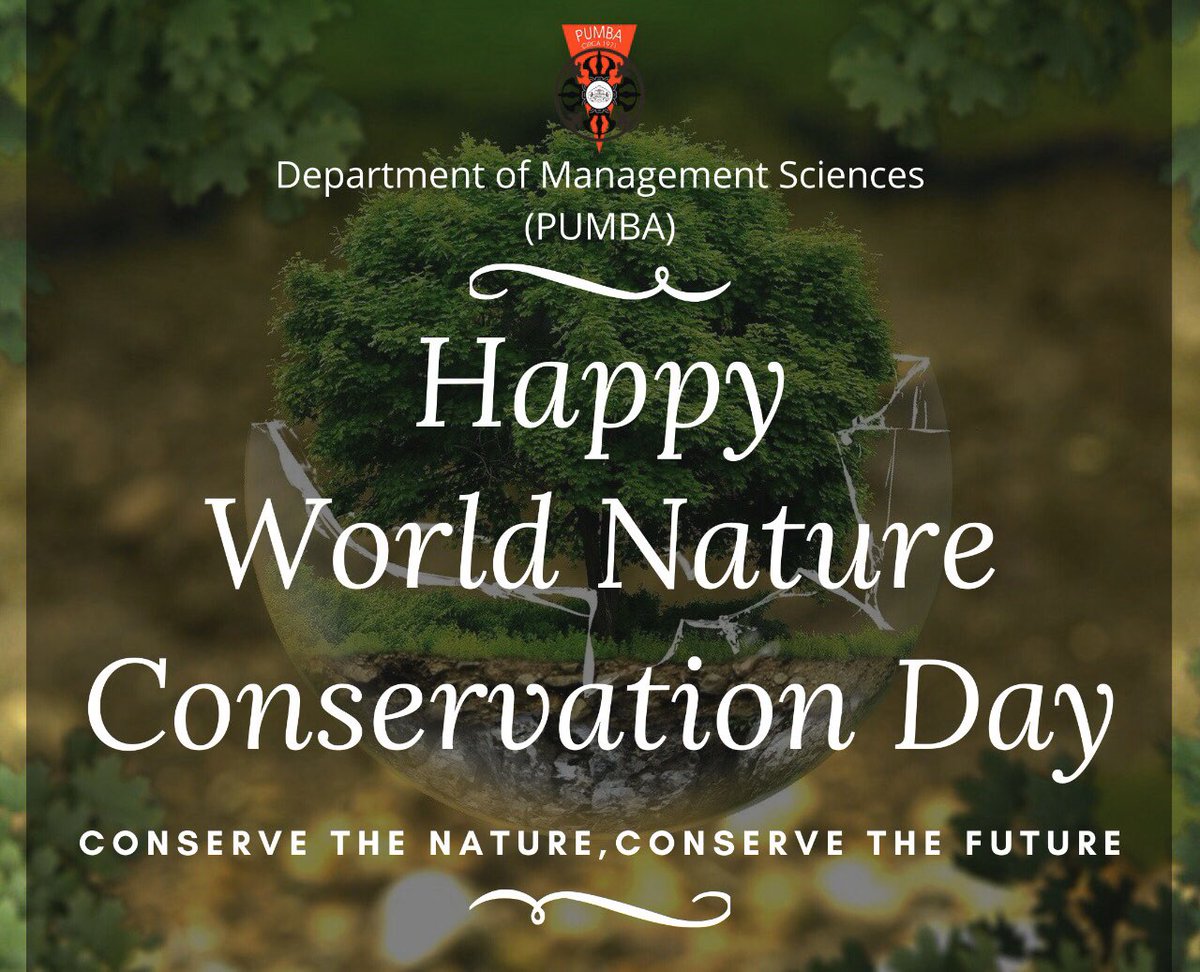 PUMBAAlumniCell's tweet photo. 🌱World Nature Conservation Day.🌱
The Earth is supplied by limited amount of resources that we rely upon each day like Water, Air, Soil, Trees, etc..
Let’s work in solidarity for a longer and healthy sustainance of our Land.
#WorldNatureConservationDay https://t.co/jQ8c6By3D5