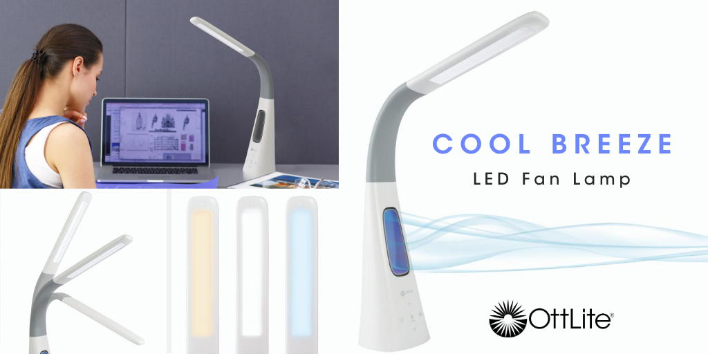 ottlite cool breeze led fan lamp