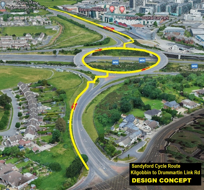 dlrcc's tweet image. New footpath and cycle track partially completed approaching Beacon Hotel. The completed scheme will link Kilgobbin Rd to Drummartin Link Rd as part of the #Sandyford #Cycle Route.  Works are 100% funded by the NTA. #dlrcc #cycling