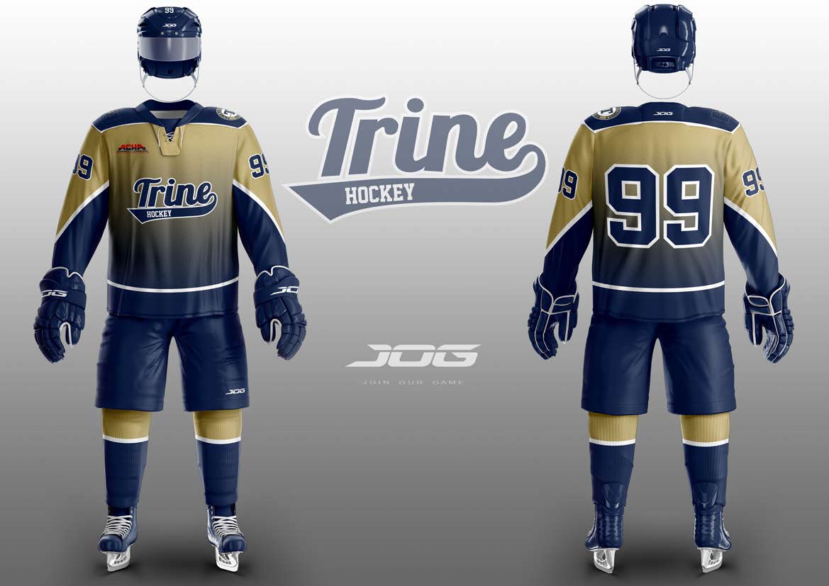 jogathletics's tweet photo. Trine University ACHA D2 (traditional striping) and D3 (rising color) men's hockey teams will be bringing the thunder next season in their brand new custom jerseys ⚡🏒♻️ 

 @TrineACHAHockey @achamensd2 @achamensd3 #JoinOurGame #GrowTheFAMbase⚡ #Ecofriendly #CustomJersey #ACHA https://t.co/pf0OjjAl7r