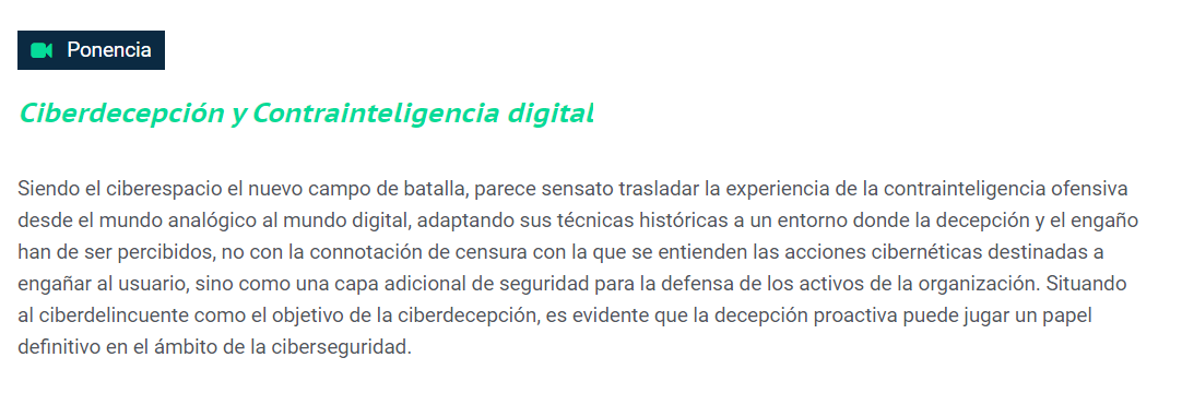 cibernicola_es's tweet image. A las 16:00 en la sala 2 de #IntelCon 

@PsicoHacking &quot;Ciberdecepción y Contrainteligencia digital&quot;

twitch.tv/intelcon_sala_2

#IntelCon2020