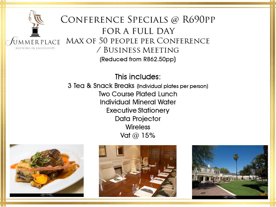 And here are our new conference specials for the month of August 2020. Please get in touch for a personalised detailed quotation. #SummerPlace #ConferenceVenues #Conference #Sandtonvenue #BusinessMeetings