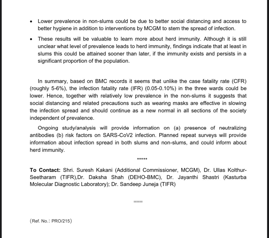 swapneilparikh's tweet photo. Breaking: Mumbai #SARS_CoV_2 aero-prevelance study results - 57% seropositivty in impoverished tenements (slums) and 16% seropositivty in non-slums. Widespread asymptomatic/pre-symptomatic transmission was missed @CT_Bergstrom @velumania @mlipsitch @nataliexdean @nataliexdean https://t.co/JAjl8H7hlL