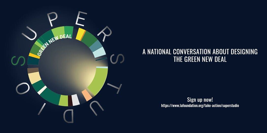 The Green New Deal Superstudio is an open call for design schools, professional practices, individuals, and organizations to explore how the core goals of the Green New Deal—decarbonization, justice, and jobs can be translated into actual projects.
lafoundation.org/Superstudio
