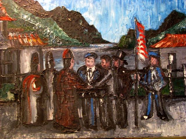 Following 1st Opium War, US send fleet to China to force Qing gov sign Treaty of Wanghsia 望廈條約in 1844, which granted US same privileges British Empire gained in Opium War.