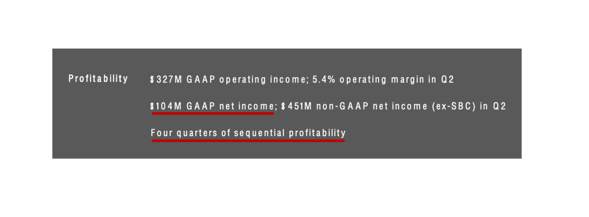 1/ I call this thread "How to fake a profit in one easy step". To much fanfare and acclaim, especially from the cheerleaders at  @CNBC, Tesla claimed $104MM GAAP net income and four straight quarters of profitability, setting themselves up (presumably) for S&P inclusion.  $TSLAQ