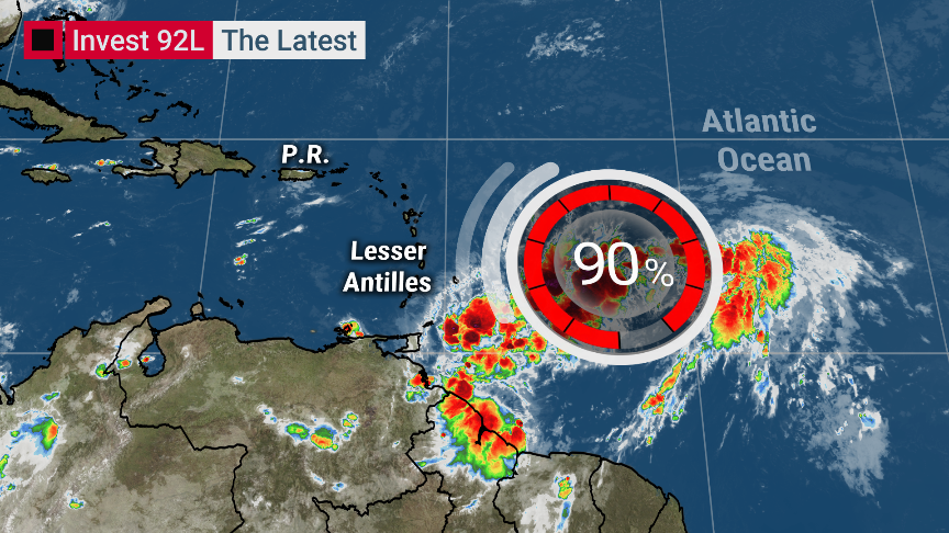 weatherchannel's tweet photo. Today on The Weather Channel, we're closely monitoring Invest 92L, which could become #Isaias. https://t.co/2TH3N7KjY0