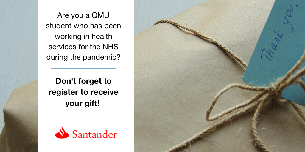 If you're a QMU student who has been working in health services for the NHS during the pandemic, be sure to register to receive your <a href="/LarderScotland/">ArtisanLarder</a> 'thank you' hamper courtesy of @santanderuknews. Just email alumni@qmu.ac.uk by Saturday 1 August. 

#SantanderUniUK