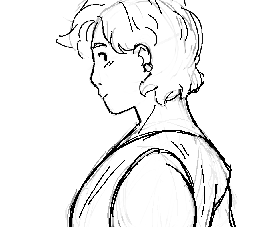 Wip! Doodling between scripting and illustration work ✨ I'm trying to make a reference to something 👀