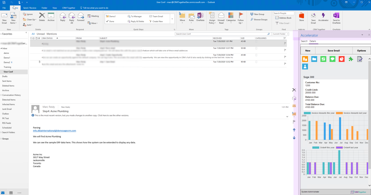 ERP data in Outlook? At the #SageCRM user conference we will show you some examples of this. Its FREE and starting soon. Sign up at crmuserconference.com/crm-together/