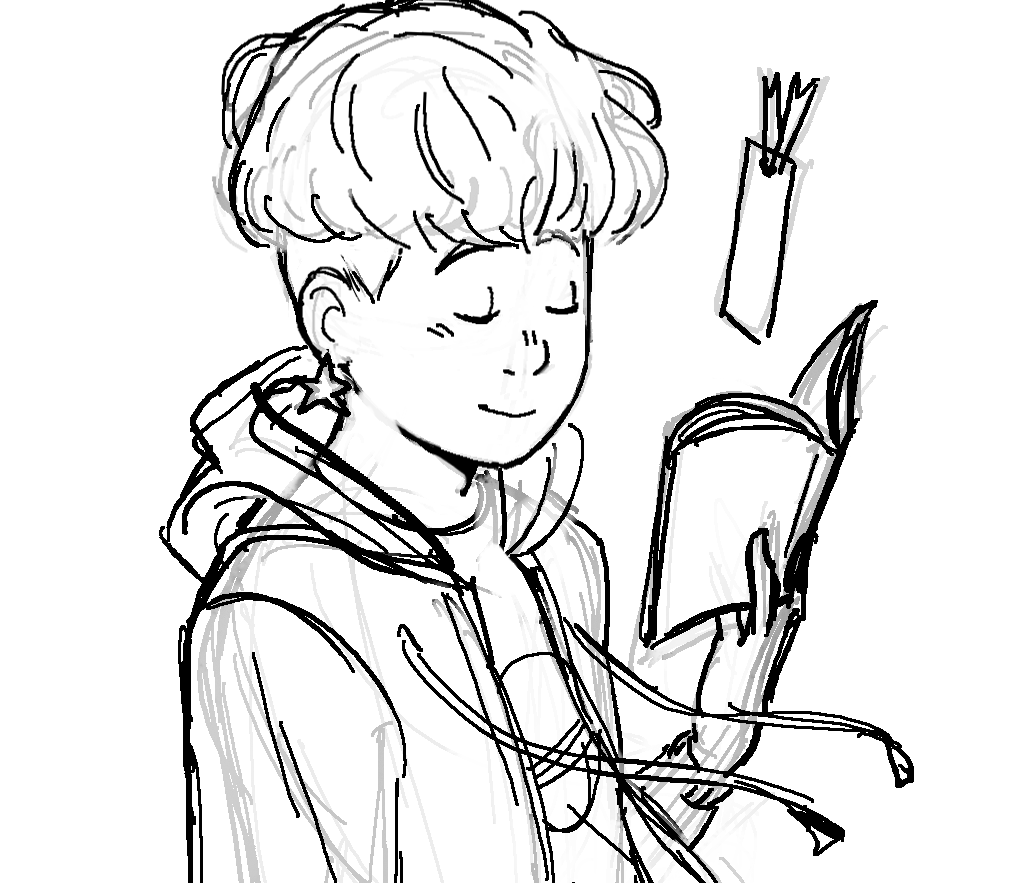 Wip! Doodling between scripting and illustration work ✨ I'm trying to make a reference to something 👀
