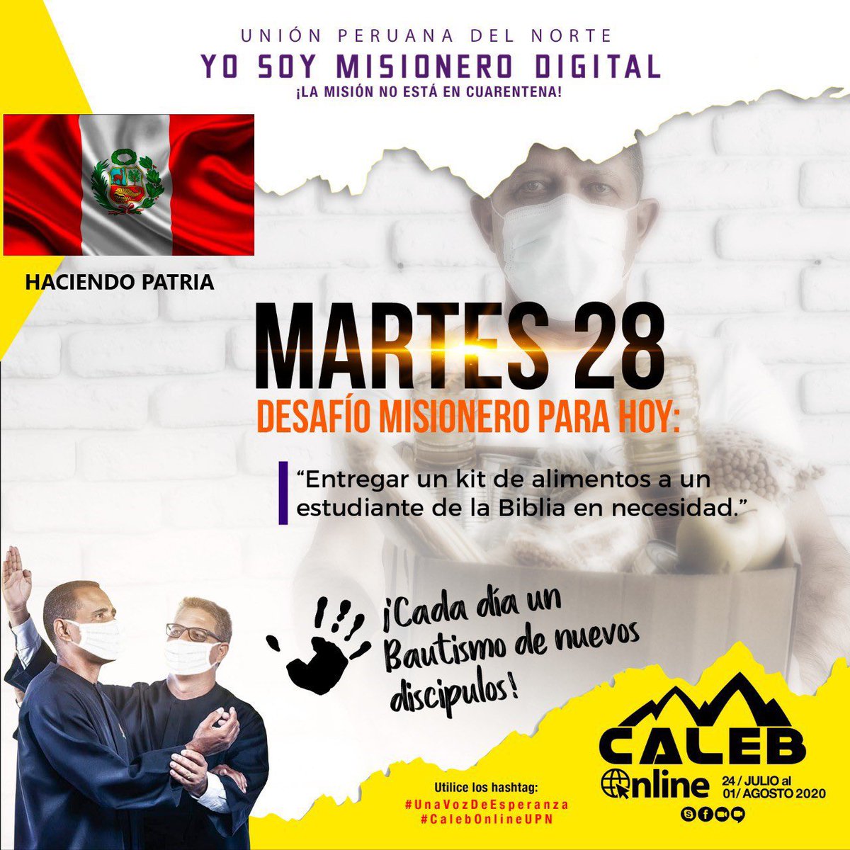 iasdSanAndres's tweet photo. 🚨 El desafío de hoy 👉🏻 Entregar un kit de alimentos a un estudiante de la Biblia en necesidad 😀🙌 Publica tus fotos con los Hashtags 📌 #CalebOnlineUPN y 📌 #UnaVozDeEsperanza 📲 Las mejores aparecerán en el #NotiCaleb en el cierre del sábado 1 Agosto. 📸🎥 https://t.co/8lnezWJZwr