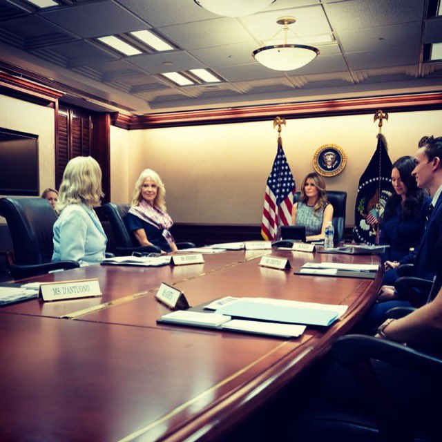 FLOTUS45's tweet photo. Yesterday I held a virtual roundtable with the @CCAInstitute #FosterYouth Intern Group. We discussed their ideas to improve #FosterCare policy &amp; proposals for child welfare advocates across the country. Thank you for your efforts to raise awareness to policymakers. #BeBest https://t.co/2V8LdQ04az