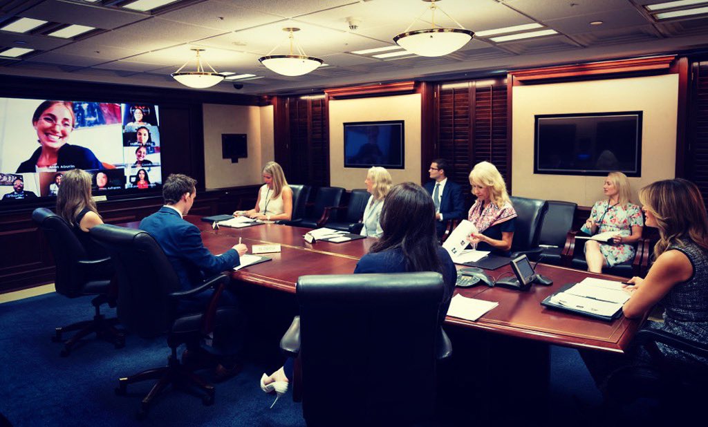 FLOTUS45's tweet photo. Yesterday I held a virtual roundtable with the @CCAInstitute #FosterYouth Intern Group. We discussed their ideas to improve #FosterCare policy &amp; proposals for child welfare advocates across the country. Thank you for your efforts to raise awareness to policymakers. #BeBest https://t.co/2V8LdQ04az