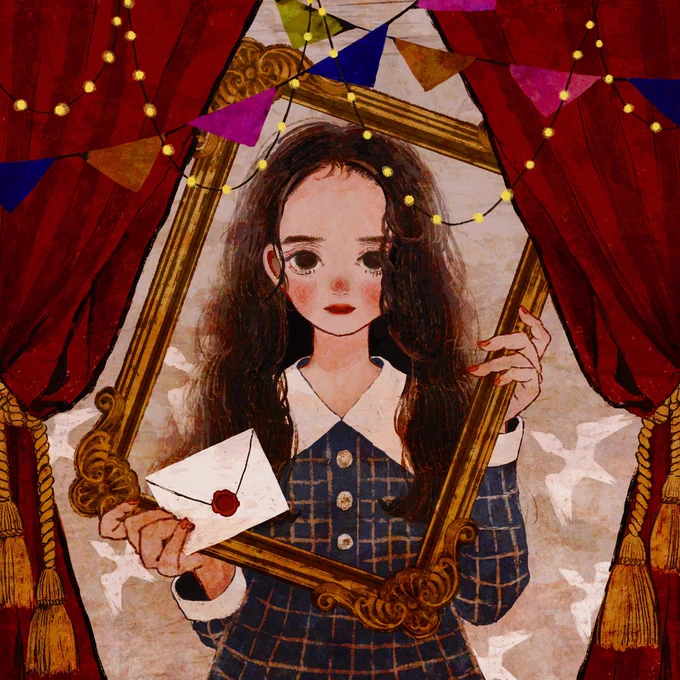 #絵を彩度100にすると超派手ほっぺたが まっか! 