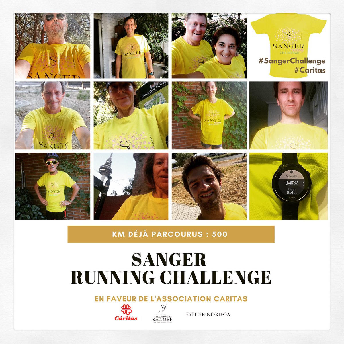 𝗦𝗔𝗡𝗚𝗘𝗥 𝗥𝗨𝗡𝗡𝗜𝗡𝗚 𝗖𝗛𝗔𝗟𝗟𝗘𝗡𝗚𝗘

After two weeks, you ran 500 kms ! 🤙🏻Congratulations to everyone ! 👏🏻
We are very touched to see that this event is international. 
Don’t hesitate to contact us by email to have your tee-shirt, the event is completely free !