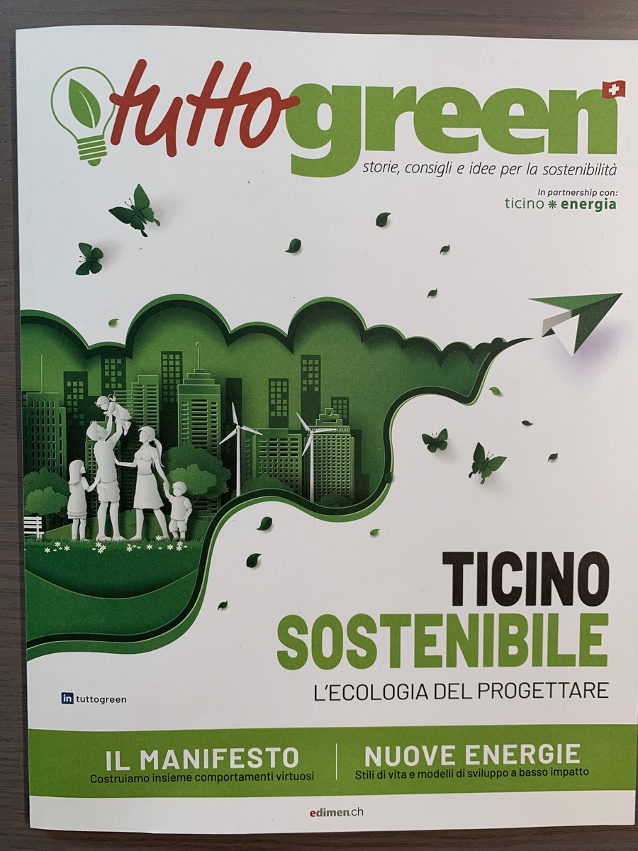 AngeloIngFreni's tweet photo. 🌱[SOSTENIBILITA']🌱
è un piacere condividere con voi l'uscita del mio Articolo dal titolo " #Sostenibilità : la certificazione è il nuovo strumento per misurarla" sulla prima rivista in Ticino sulla Sostenibilità: #TuttoGreen ... siamo #Leader su questi temi #Certification #KHC https://t.co/8pTtrK6SOY