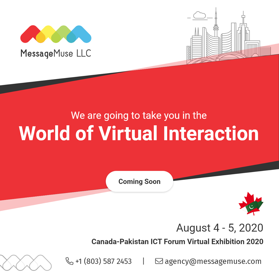 MessageMuse's tweet photo. Get back to an era of Virtual Events where you get the same what your Business wants. Step out from the business taboos and REGISTER NOW ๐
https://t.co/BGzKy0o9hH
#MessageMuse #Canada #Pakistan #ICT #Forum2020 #MobileApp #WebDevelopment #ITServices #AppDevelopment #DigitalAgency https://t.co/t1zTLjz3Iy