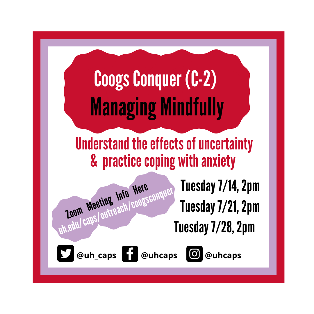 UH_caps's tweet photo. Hope to see you today at 2pm! #Mindfulness #CapsCares #CoogsConquer https://t.co/BpkzJAKhKj https://t.co/9qaKDA32hQ