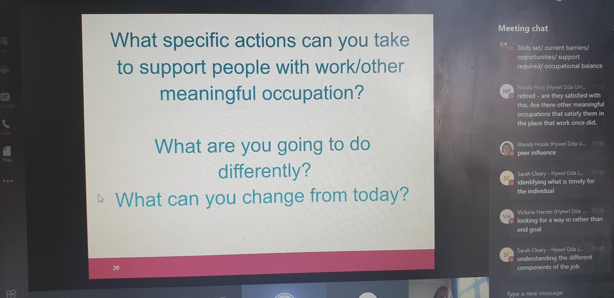 leanne_walters's tweet photo. Delivered our 4th virtual @theRCOT #HealthandWork training purely via #MicrosoftTeams 3 facilitators in each county @HywelDdaHB footprint. @SuzeCrompton @KarenHollowayOT @claire_sims1 @RCOT_Gen #HealthWorkChamps https://t.co/9FWzDvQR7H