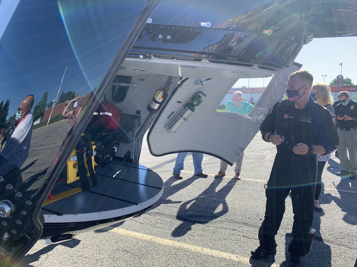 Awesome morning at the Clinton County School Safety Commission meeting. So thankful to be in a county and school corporation who works together to try and keep everyone safe. This morning we had a special tour of the Life Flight helicopter based out of Purdue. #LifelongLearning