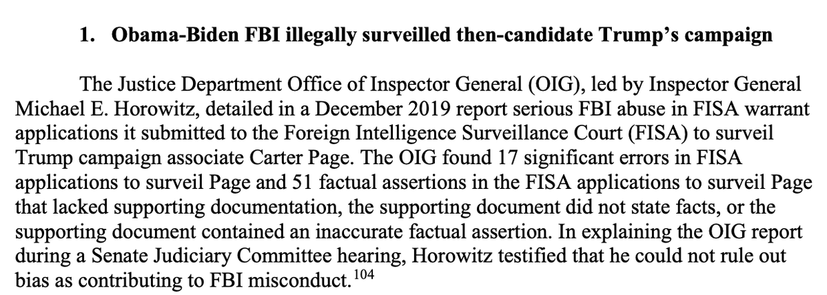 Reminder: the ONLY FISA submissions that Billy Barr's DOJ has withdrawn are those submitted under a guy named Trump. NO ONE, not Barr, not FISA, not DOJ IG, has said the ones under Obama didn't meet probable cause.