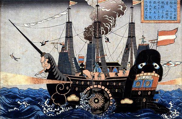 US followed up with gunboat policy to Japan and Kingdom of Lewchew (Okinawa) with Commodore Perry in 1852-54.