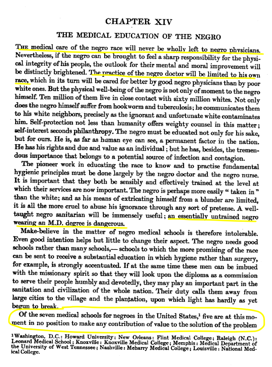 AdeAdamson's tweet photo. On the 110th anniversary of the Flexner Report which modernized medical education, I'm reminded of how deeply racist the document was and helped destroy black medical education in the South. https://t.co/DIA6OXRIRD