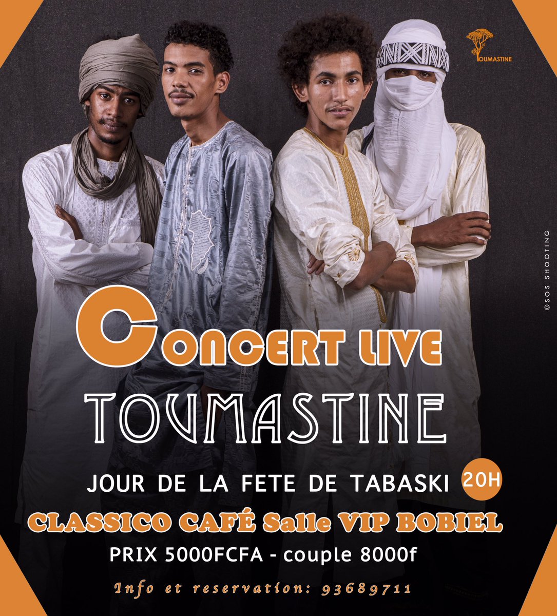 ShootingSos's tweet photo. Le jour de la fête de Tabaski Après la grillade retrouvez les jeunes Talents du groupe @ToumastineNiger en grand concert spécial Baraka Da Sallah à partir de 20h dans la grande salle VIP Classico Café (Station Sonef) Bobiel non loin de l’ancien Ecole Bedir https://t.co/EcZSZ3jcnC