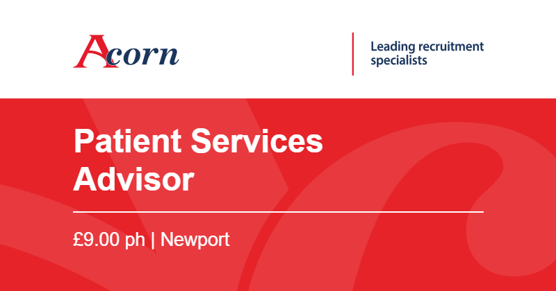 acorn_jobs's tweet image. Patient Services Advisor opportunity in #Newport with an immediate start

Have you used the system “#Compucare”?

Monday to Friday, 9 am – 5 pm
£9 ph 
Initial temporary contract

Interested? Call Lauren Keen on 07769643850 or email lauren.keen@acornpeople.com @JCPinSEWales #job