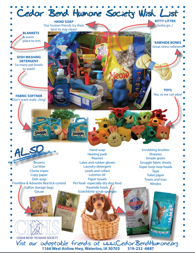 Be sure to stop in and help out this great cause! We will be taking donations at all 6 locations from now- Aug. 31