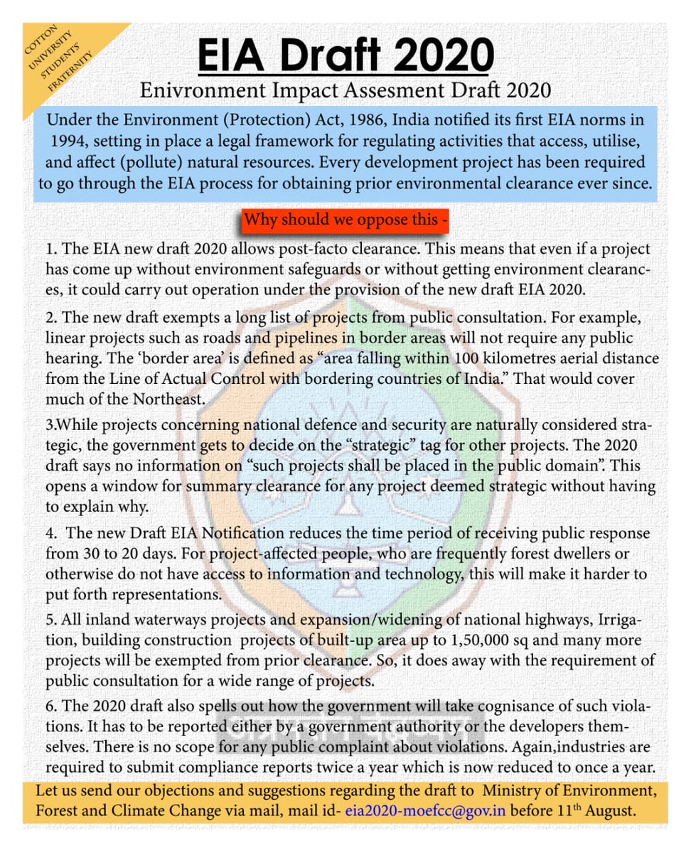 SumanGo19's tweet photo. Why should we oppose EIA, Please read carefully 
#EIA2020draft #EIA2020 https://t.co/fRUqun4sbG