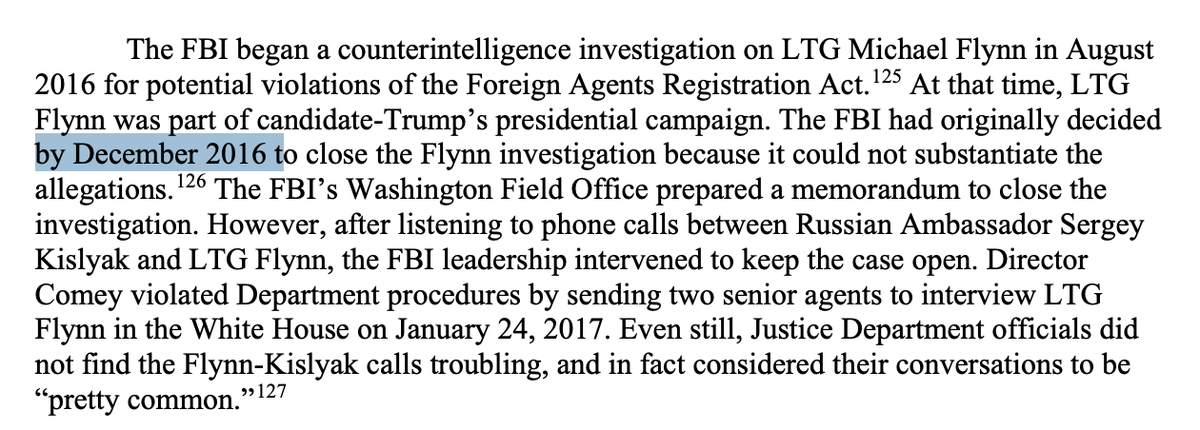 There's a slew of obfuscation here. One of my favorite is that DOJ said the calls were pretty normal UNTIL THEY LISTENED TO THEM, and they were like OH SHIT, this guy is making deals with the folks who just attacked us.