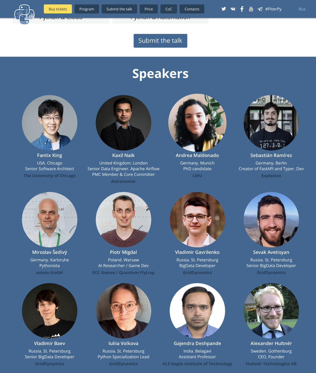 ahultner's tweet image. It was great fun to speak at @europython last week!
I just finished recording for my talk at the Russian #Python Conference @PiterPy next week, which will be my last conference for the summer. It's super cool that they will air the talk both in English and Russian!
#PiterPy
