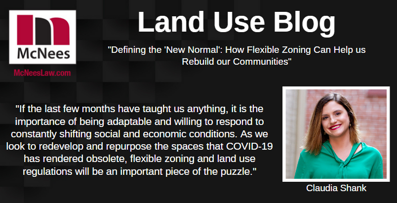 McNeesLaw's tweet photo. Up on the #McNees Land Use Blog by @CNShank: "Defining the 'New Normal': How Flexible Zoning Can Help us Rebuild our Communities" https://t.co/yCFfnvYnG9 https://t.co/Y0tvWDFKFx
